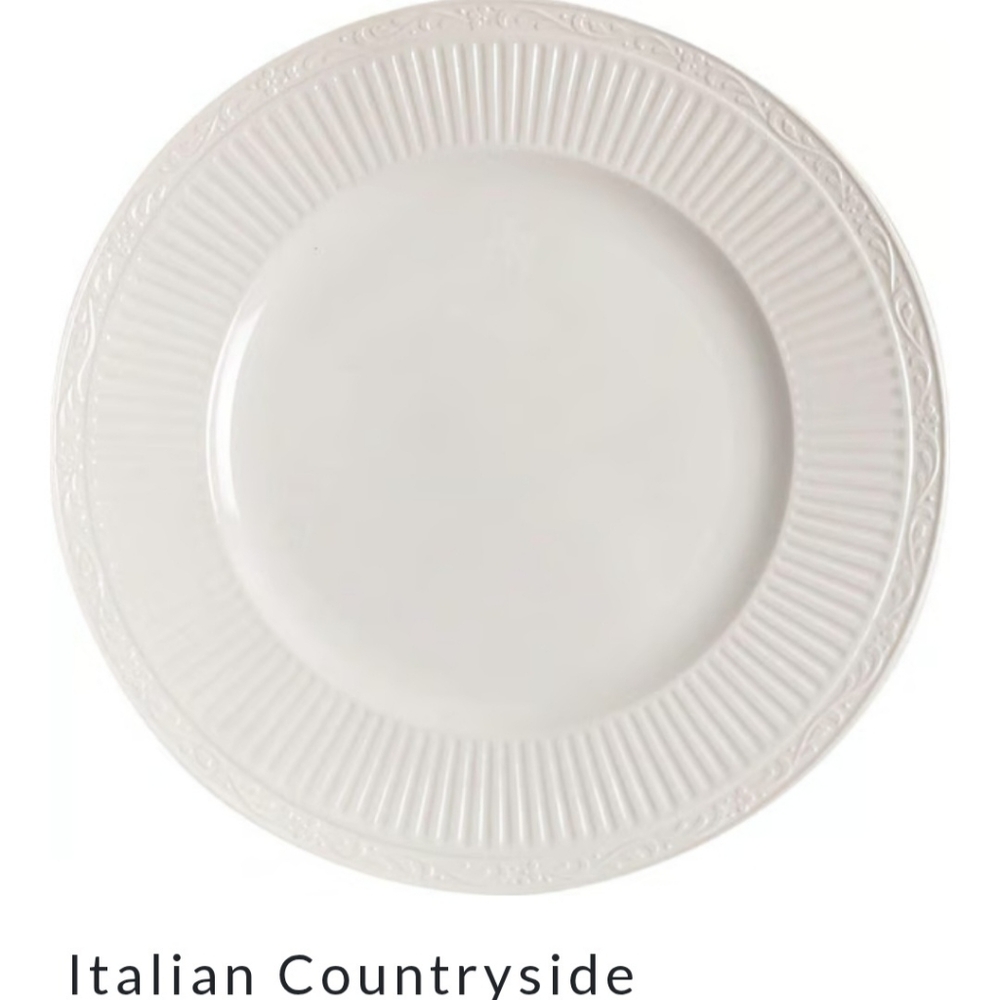 Mikasa Italian Countryside 12" Round Platter – Classic White Stoneware